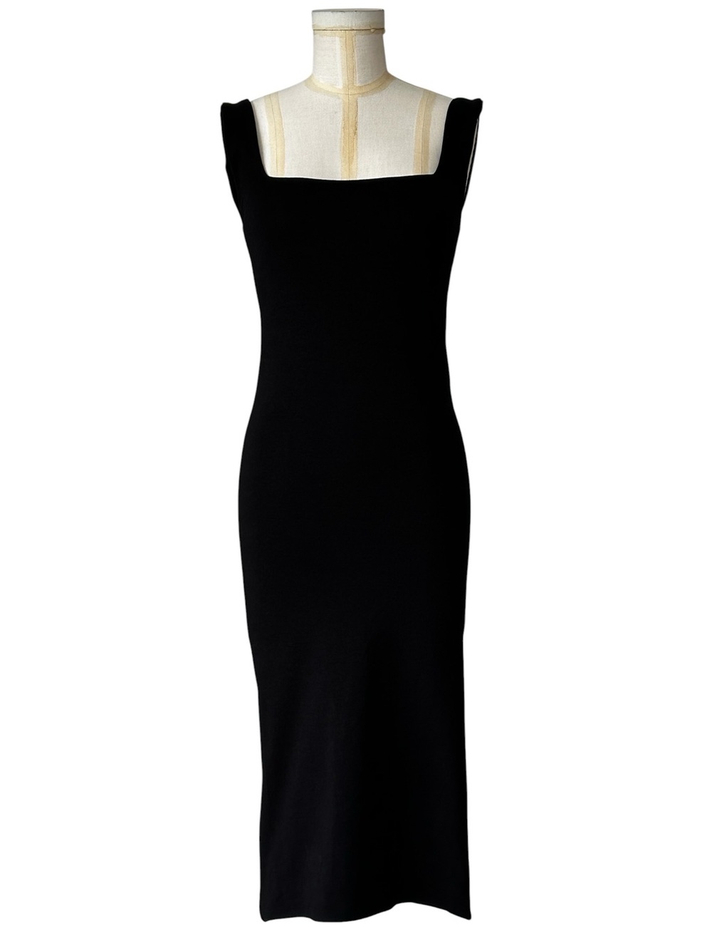 Zara Black Sleeveless Midi Bodycon Dress - Picture 2 of 8